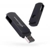 Диск USB Flash Exceleram 64 Gb, USB 2.0, пластик/метал, чорний, вушко для кріпления до брелка