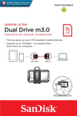 Диск USB Flash SanDisk SDDD3-016G-G46 Ultra Dual 16 Gb, OTG, USB 3.0 Чорний