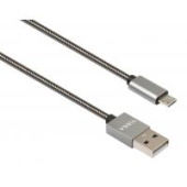 Кабель USB Vinga (VCPDCMSSJ1GR) USB 2.0 AM to Micro 5P 1.0m stainless steel gray