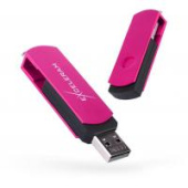 Диск USB Flash Exceleram Об'єм пам'яті - 32 Gb, інтерфейс - USB 2.0, матеріал корпусу - пластик/метал, рожевий, вушко для кріплення до брелка