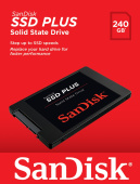 Накопичувач SSD SanDisk Plus SDSSDA-240G-G26 2.5"  240GB 7mm, SATA 6 Gbit/s, Read/Write: 530 MB/s / 44