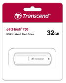 Диск USB Flash Transcend JetFlash 730 32GB USB 3.0 White