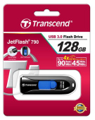 Диск USB Flash Transcend JetFlash 790 128GB USB 3.0 Black/Dark Blue