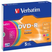 Диск DVD-R Verbatim DVD-R, 4.7 Гб, 16x, 5 шт