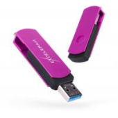 Диск USB Flash Exceleram 32 Gb, USB 3.1, пластик/метал, фіолетовий, Чорний, вушко для кріплення до брелка