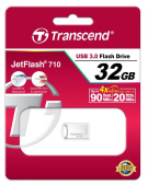 Диск USB Flash Transcend 32GB JetFlash 710 USB3.0 32 Gb, USB 3.0, метал, срібний