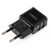 Зарядний пристрій Vinga (VCPWCH2USB2ABK) 2 Port USB Wall Charger 2.1A