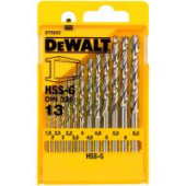 Акс. до інструментів DeWalt DT5922 Набір свердел HSS-G по металу, 13шт, d=1,5-6,5мм.