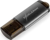Диск USB Flash Exceleram 32 Gb, USB 3.1, пластик/метал, чорний, вушко для кріплення до брелка
