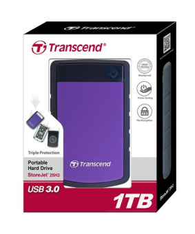 Зовнішній жорсткий диск TRANSCEND 1TB TS1TSJ25H3P Storejet 2.5"  H3 Фіолетовий